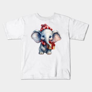 Christmas Elephant Kids T-Shirt